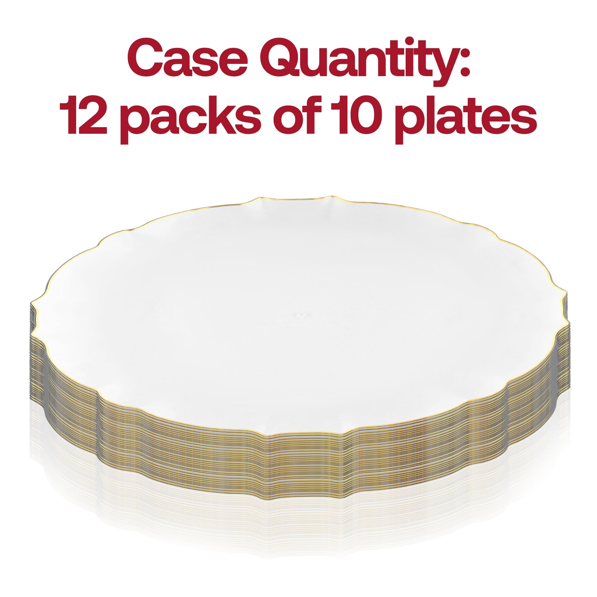 Clear with Gold Rim Round Lotus Plastic Appetizer/Salad Plates (7.5")