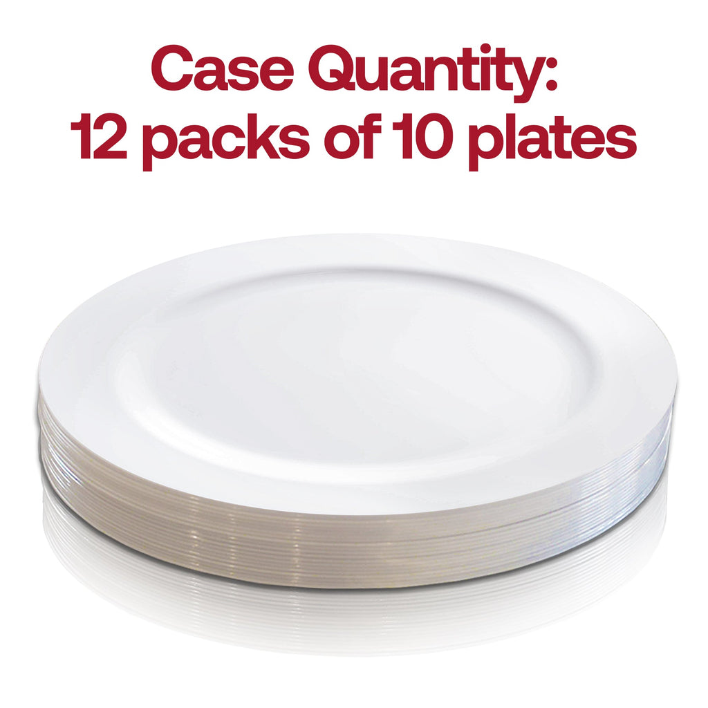 Solid White Economy Round Disposable Plastic Buffet Plates (9")