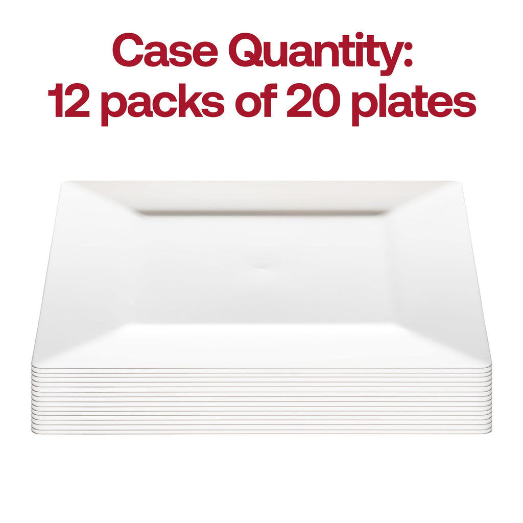 White Square Plastic Pastry Plates (4.5")