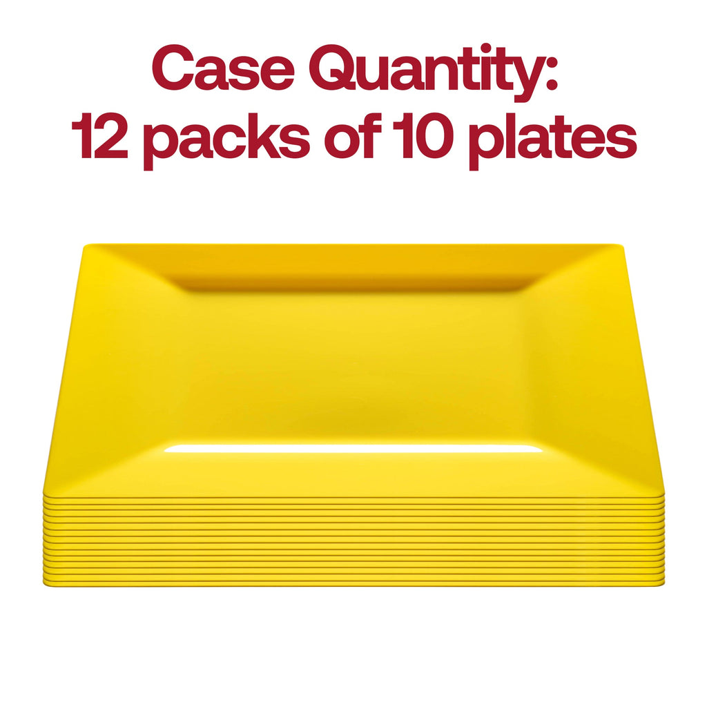 Yellow Square Plastic Cake Plates (6.5")