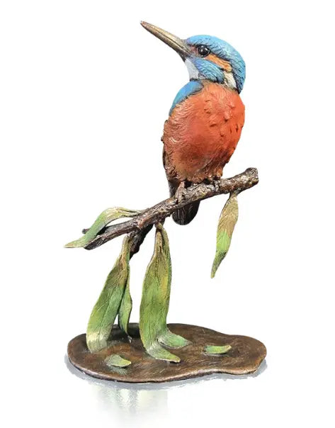 Richard Cooper Bronze Birds Collection Kingfisher with Willow