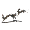 Richard Cooper Bronze Small Hares Playing Figurine Wildlife Sculpture