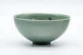 Japanese Matcha Bowl - Green Celadon Glazed Floral Egret Chawan - 150ml