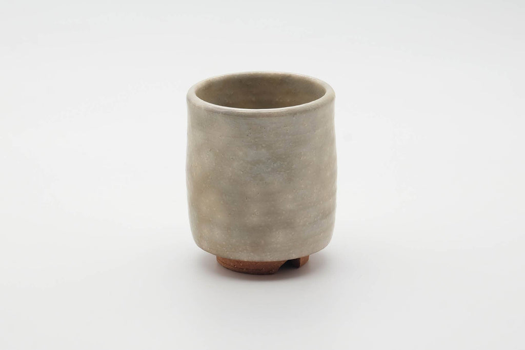 Japanese Teacup - Beige Grey Gohonte Hagi-yaki Yunomi - 180ml