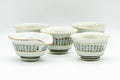 Japanese Tea Set - Calligraphy Kutani-yaki Katakuchi Water Cooler with 4 Yunomi Teacups