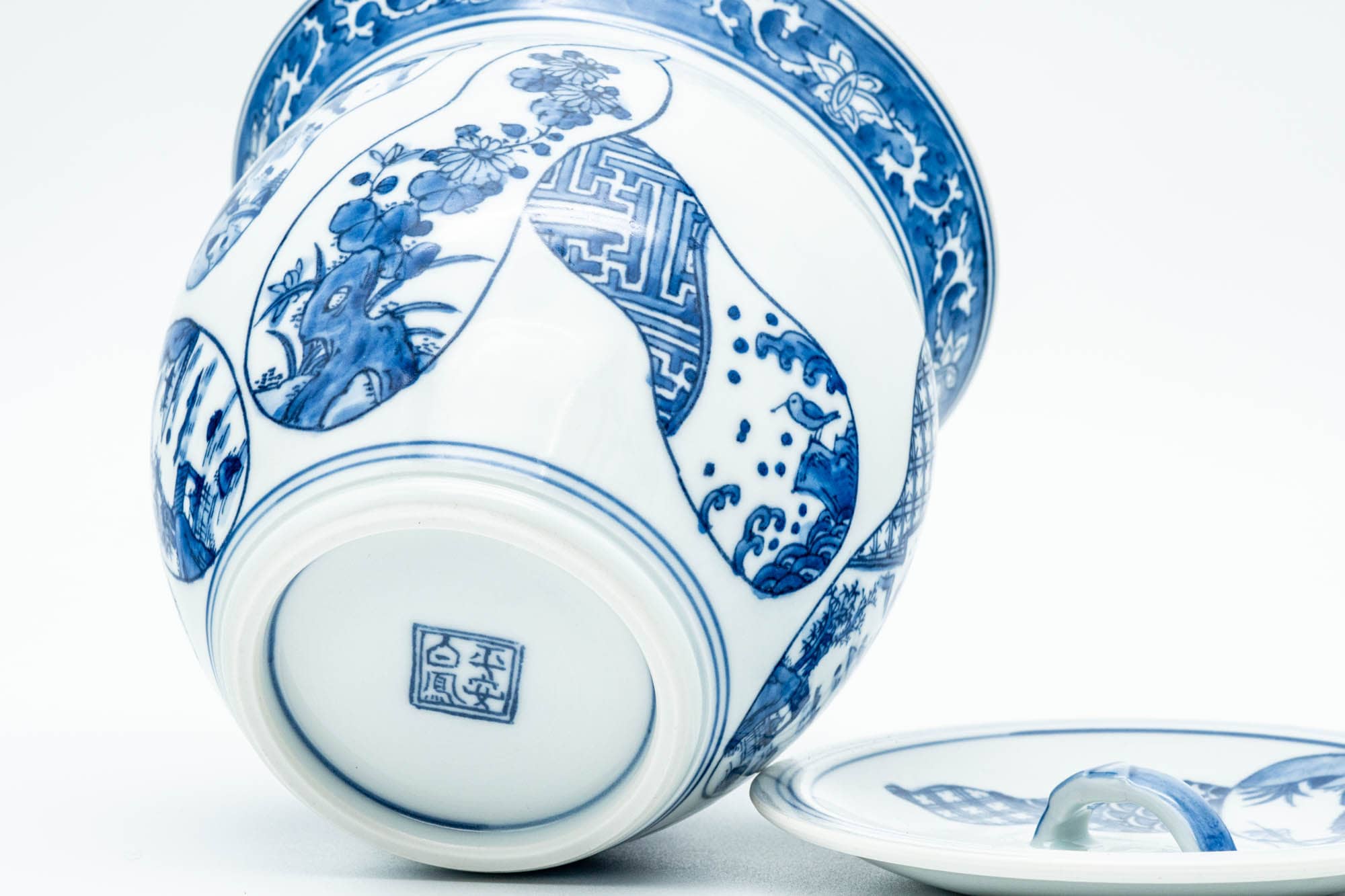 Japanese Mizusashi - Blue Gourd Arita-yaki Fresh Water Container - 1000ml