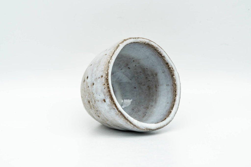 Japanese Teacups - Pair of Milky White Glazed Wabi-Sabi Guinomi - 60ml