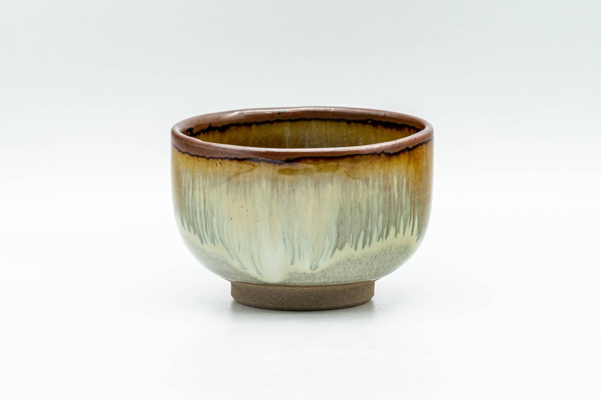 Japanese Teacup - Beige Brown Drip-Glazed Yunomi - 90ml