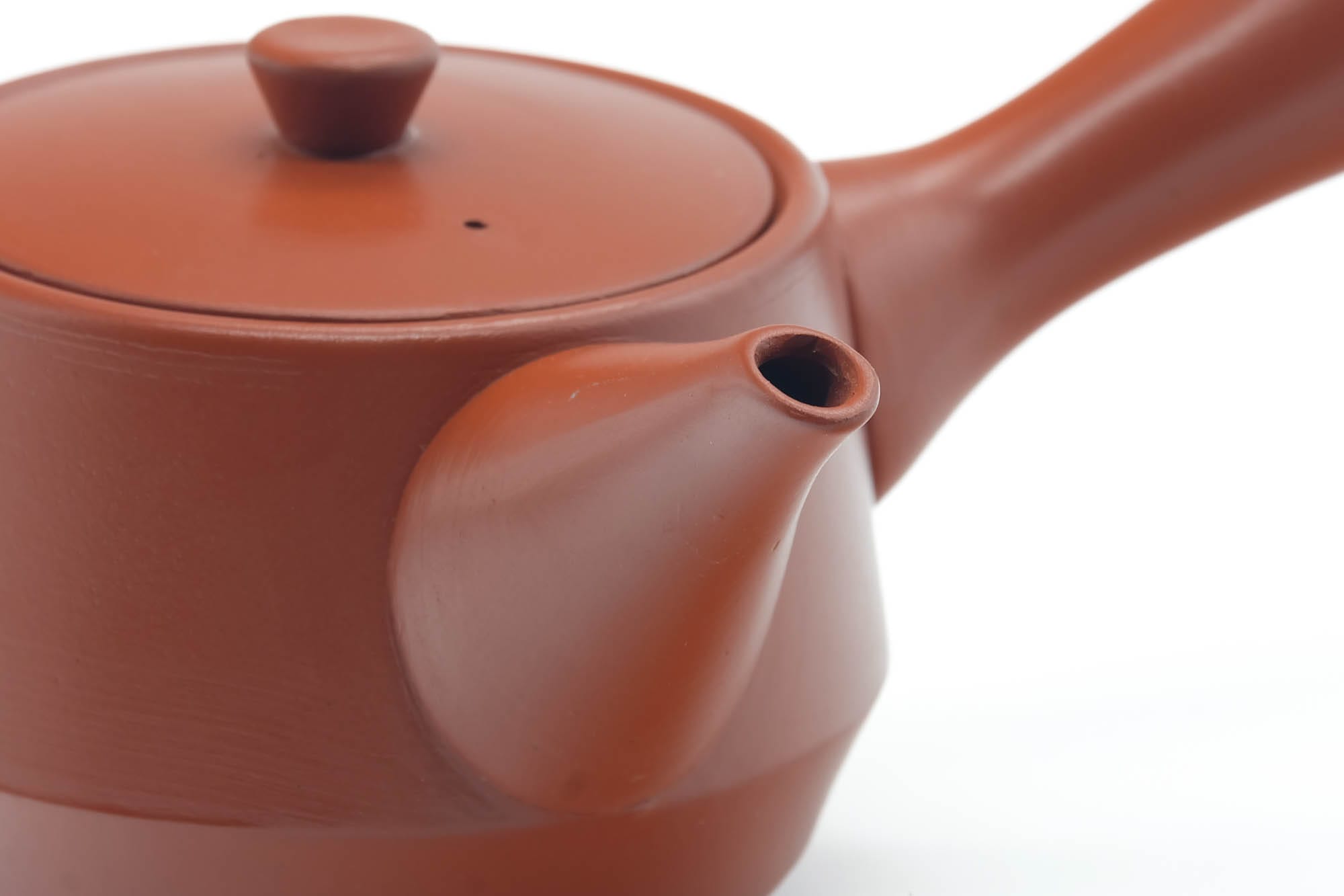 Japanese Kyusu - Bamboo Engraved Tokoname Red Shudei Teapot - 300ml