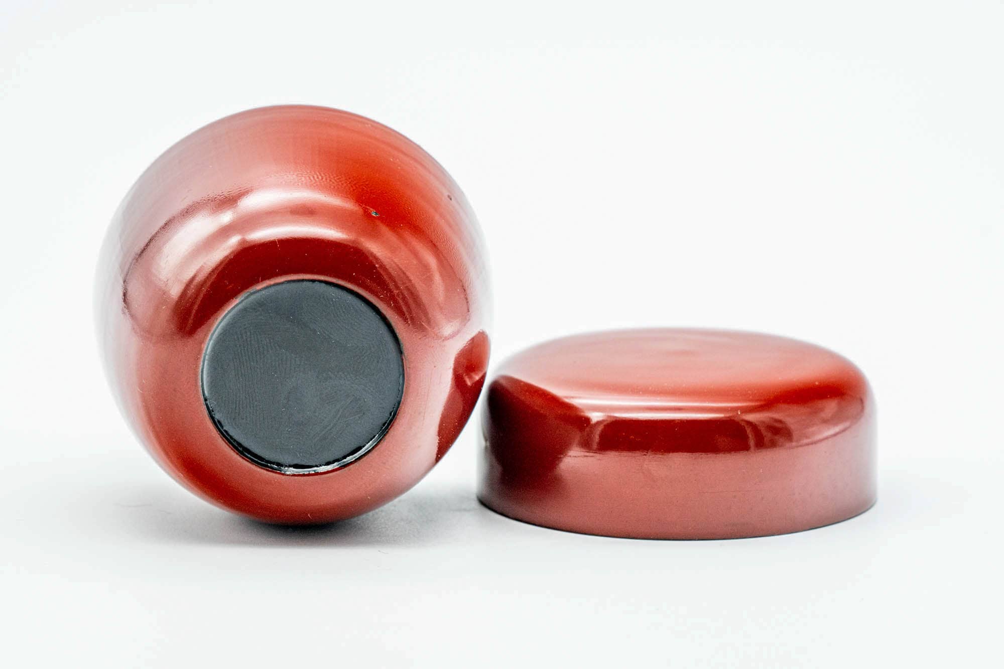 Japanese Natsume - Red Black Urushi Lacquer Matcha Tea Caddy - 50ml