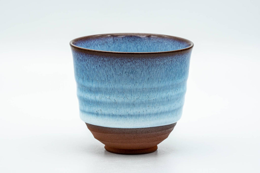Japanese Teacups - Set of 3 Blue Hare's Fur Glazed Yunomi - 150ml