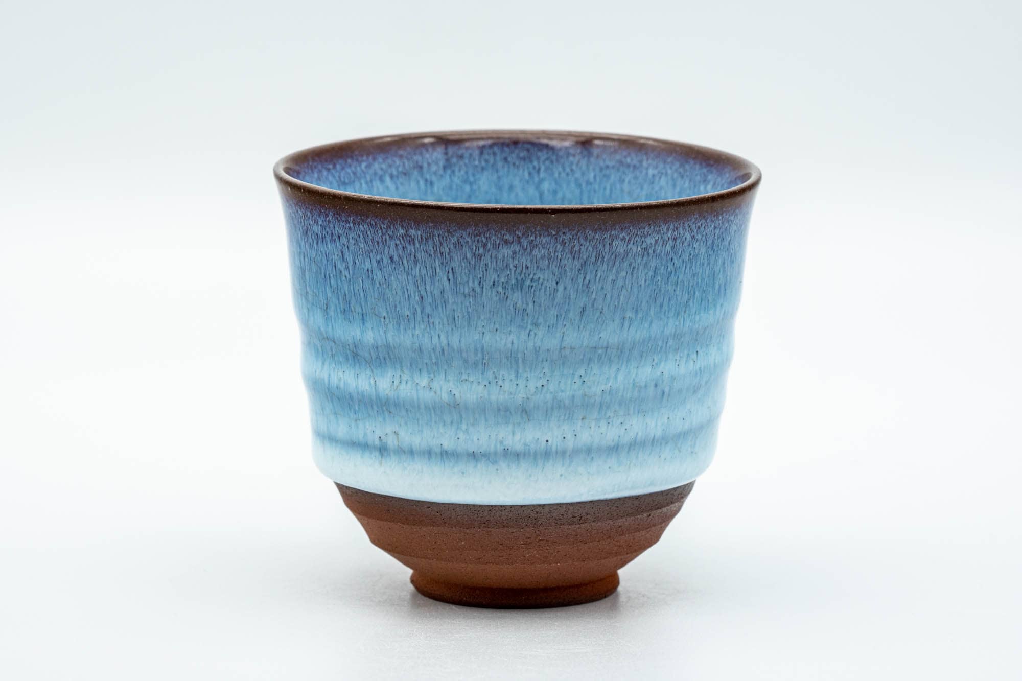 Japanese Teacups - Set of 3 Blue Hare's Fur Glazed Yunomi - 150ml