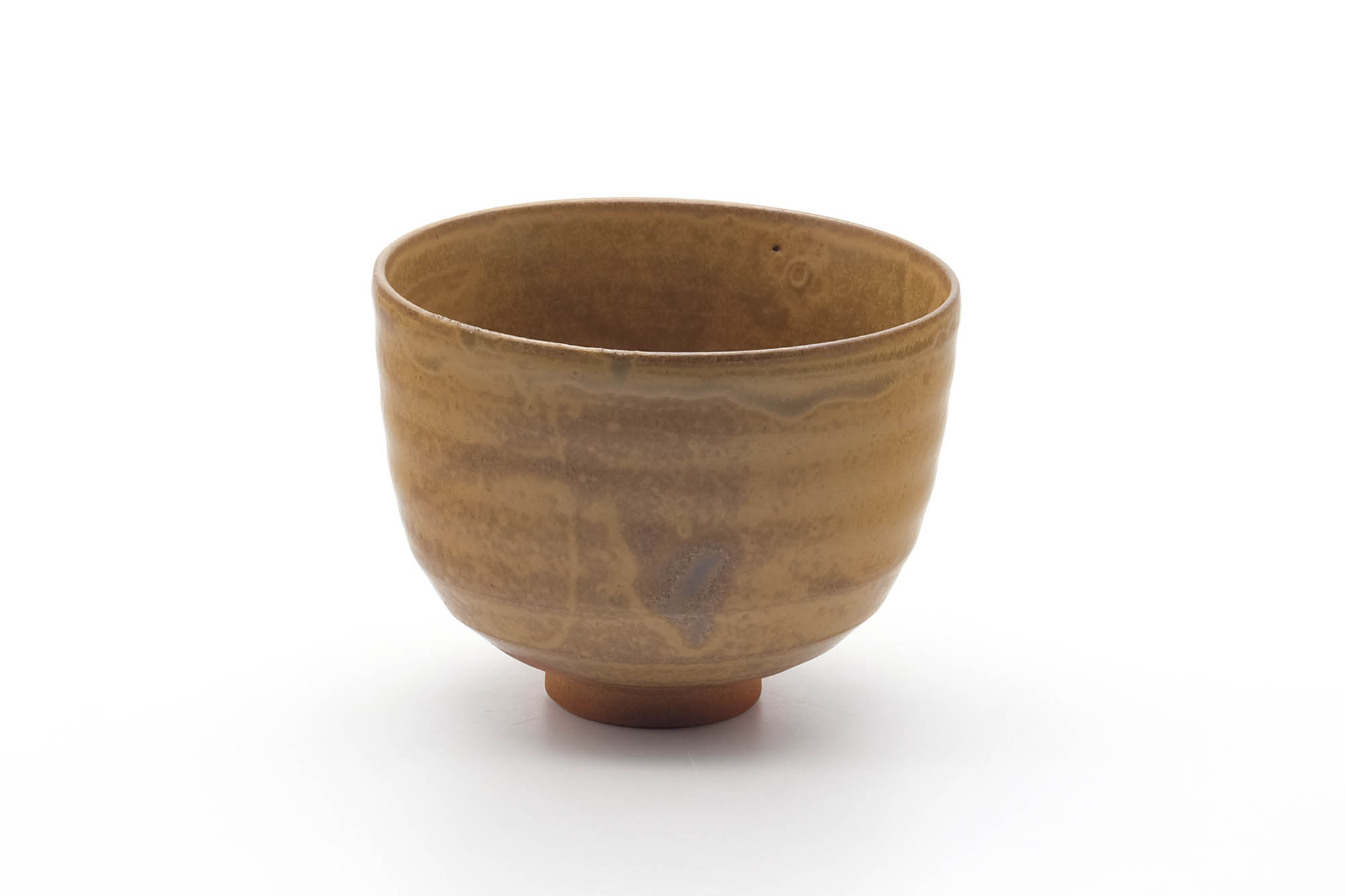 Japanese Matcha Bowl - Mottled Yellow Glazed Chawan - 400ml