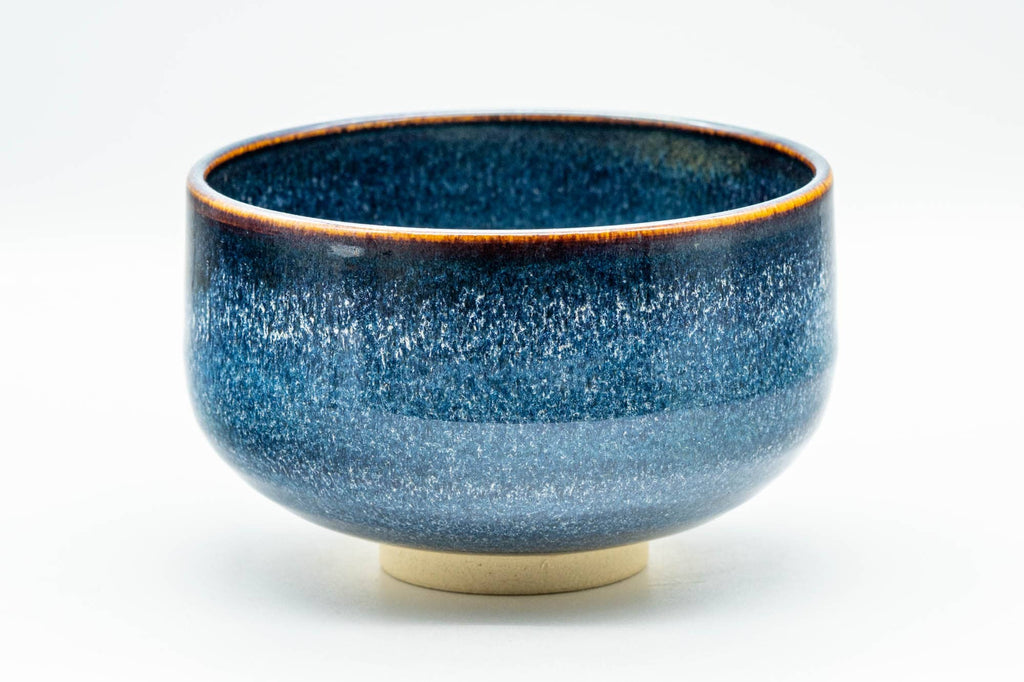 Japanese Matcha Bowl - Blue Hare's Fur Glazed Hantsutsu-gata Chawan - 350ml