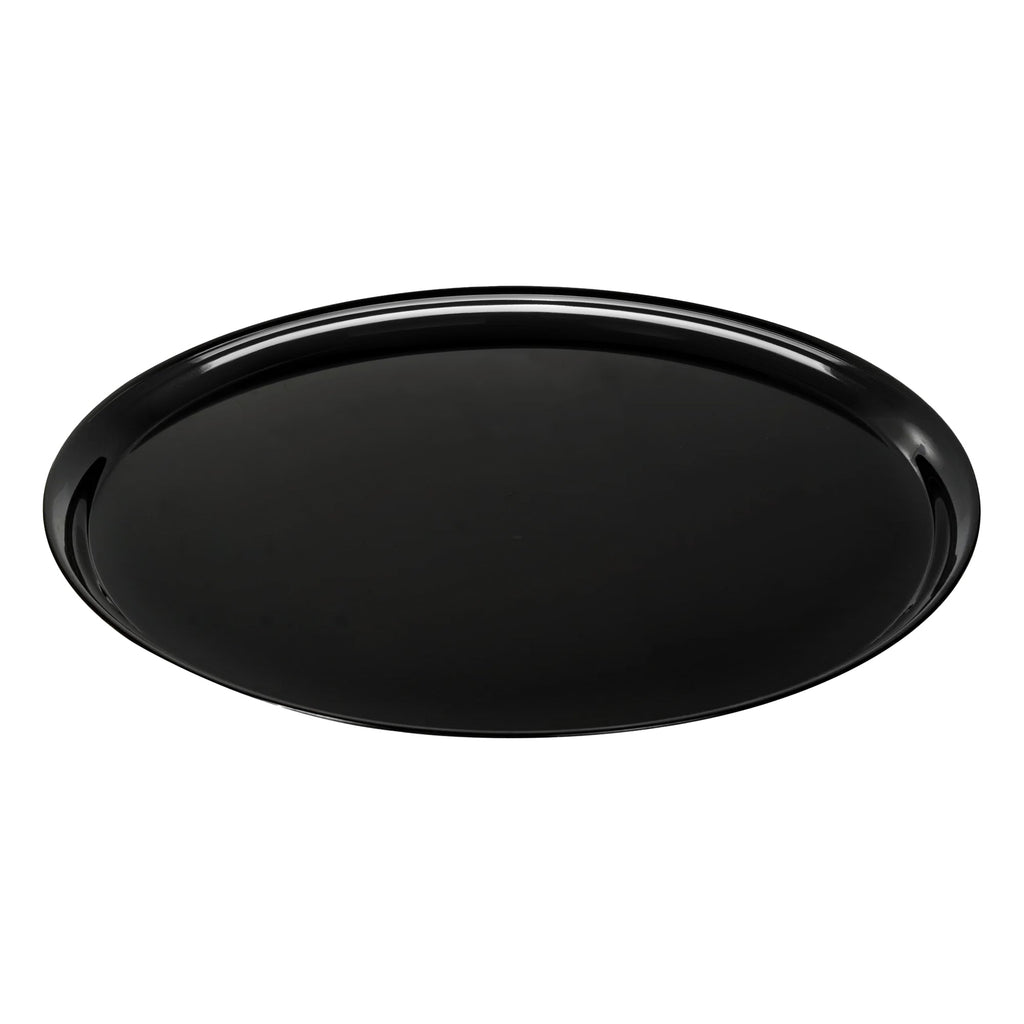 12" Black Round Plastic Trays