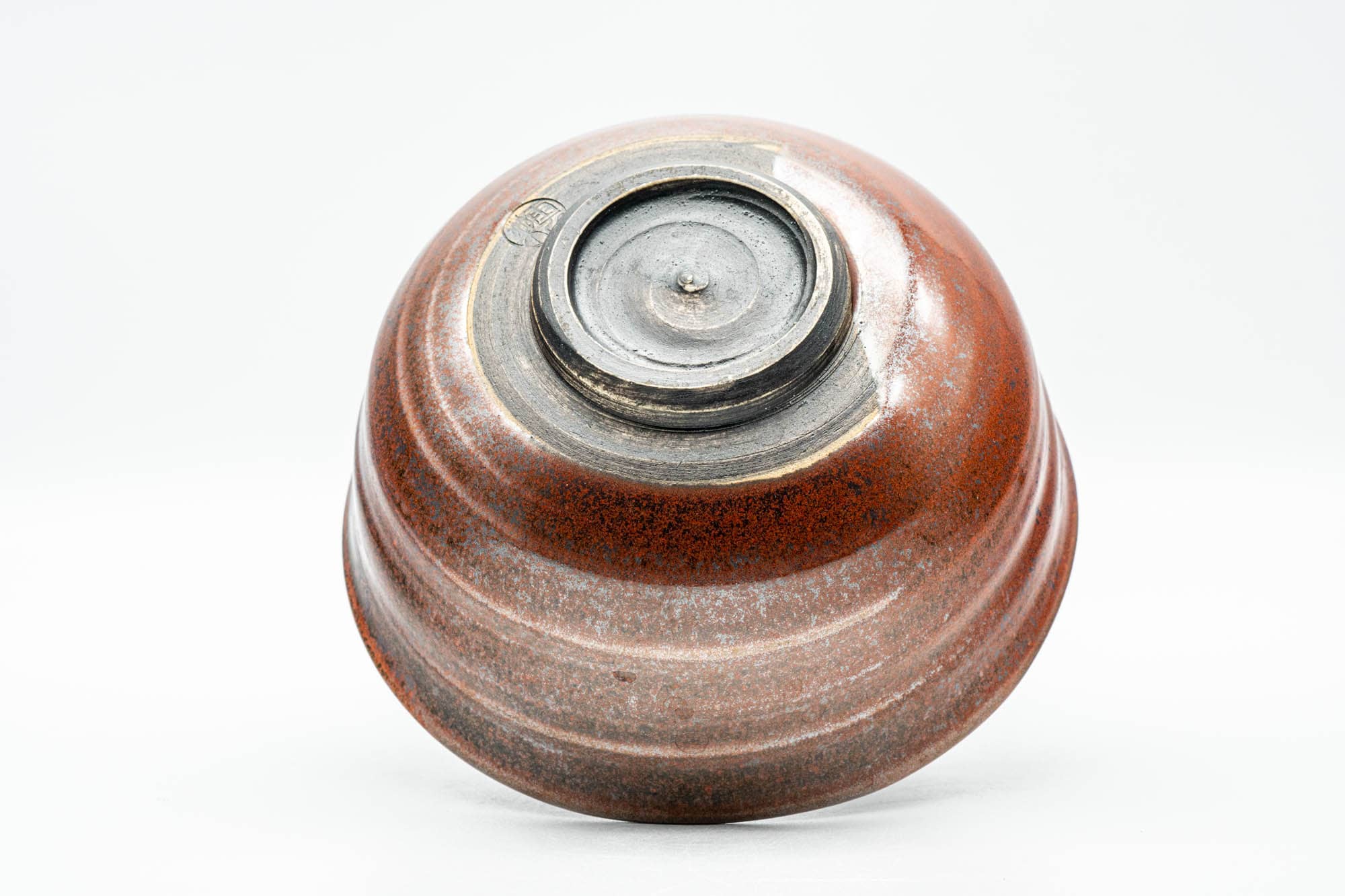 Japanese Matcha Bowl - Red Nagashi Tenmoku Glazed Wabi-Sabi Chawan - 350ml