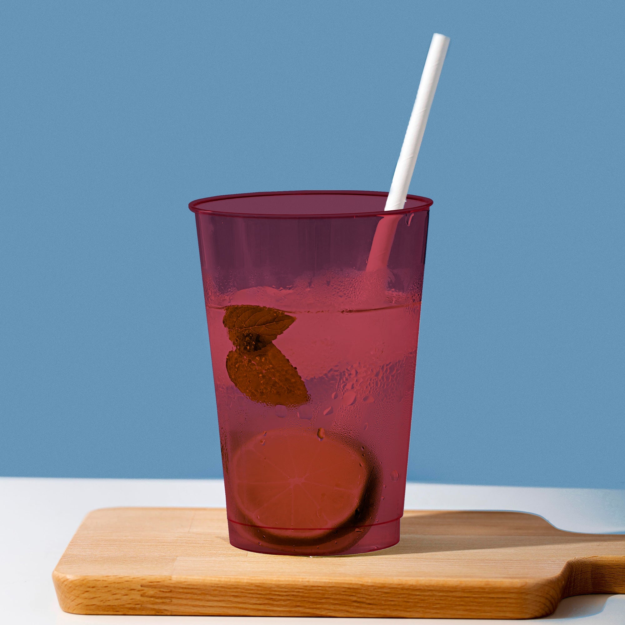 Clear Red Disposable Plastic Party Cups (12 oz. )