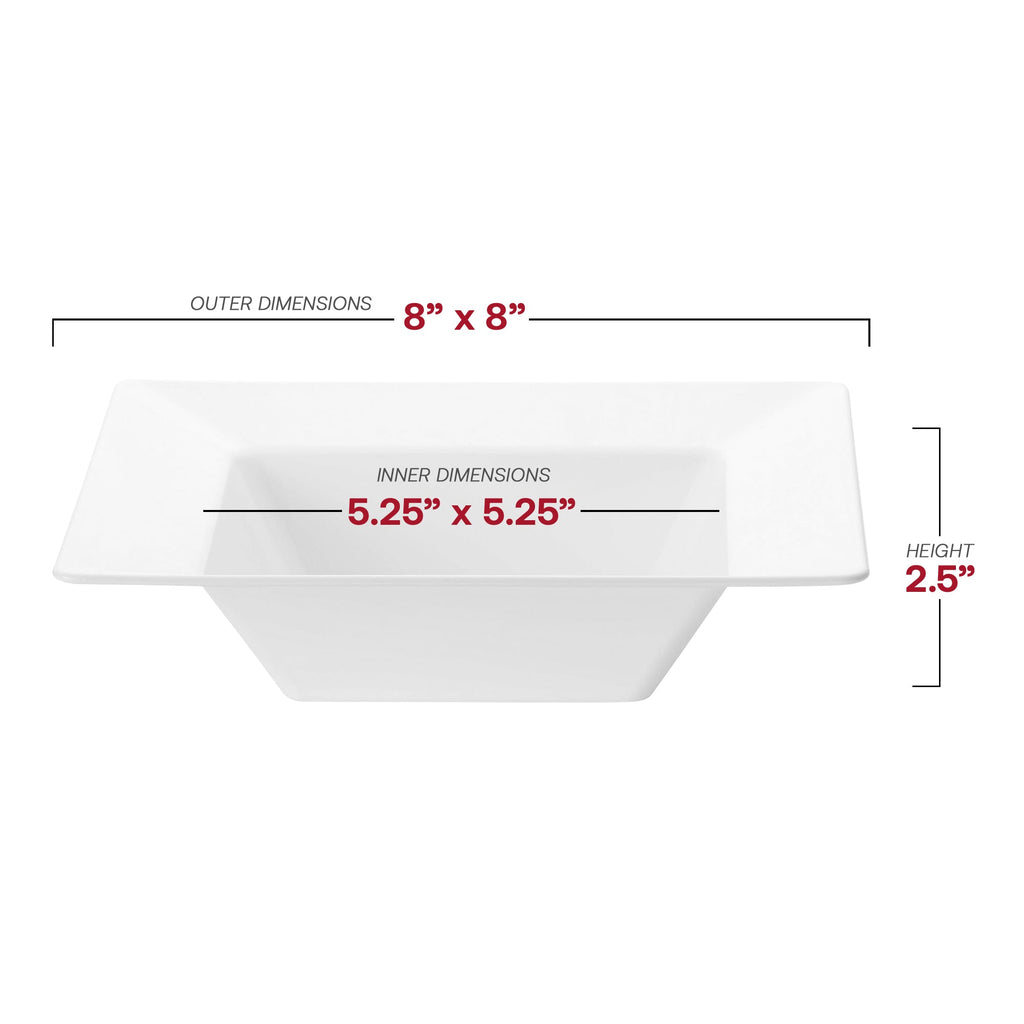 White Square Plastic Soup Bowls (12 oz.)