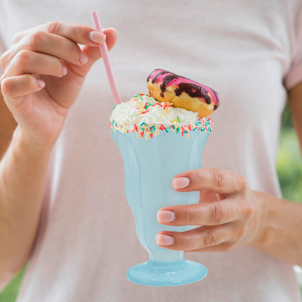 Transparent Blue Milkshake Plastic Cups (15 oz )