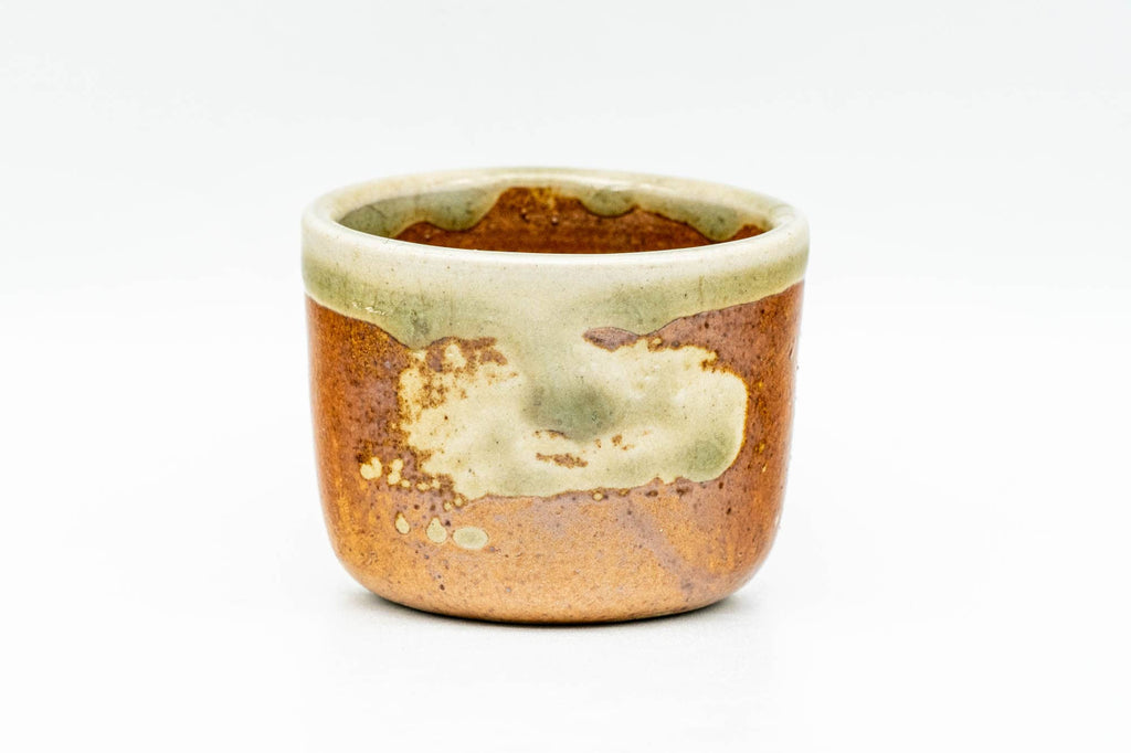 Japanese Teacup - Orange Green Glazed Guinomi - 35ml