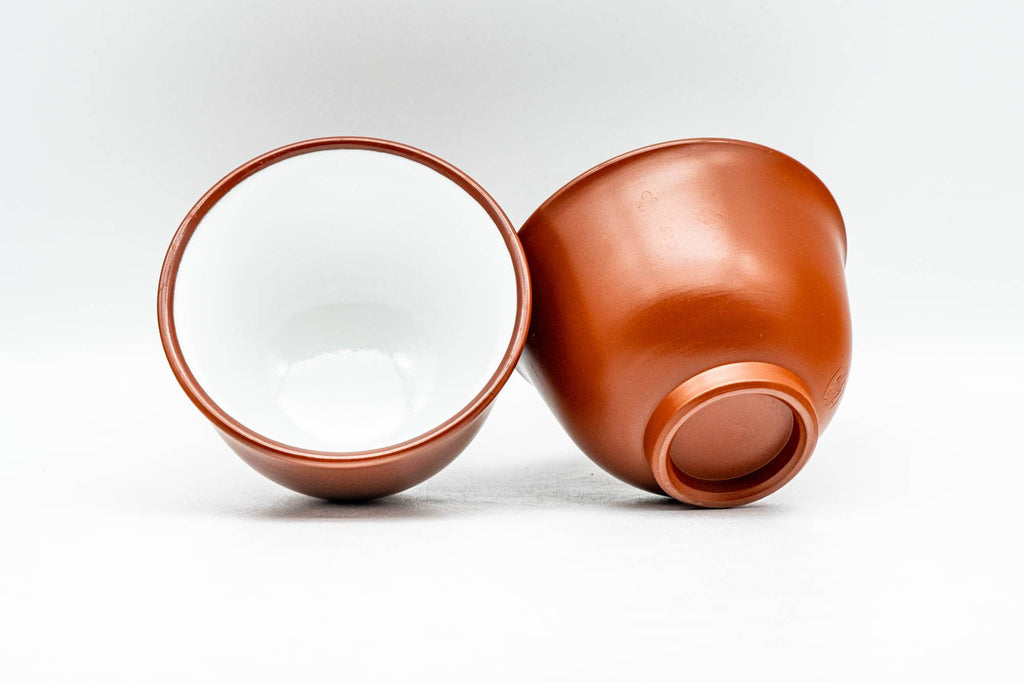 Japanese Teacups - Pair of White Inner-Glazed Tokoname-yaki Guinomi - 55ml
