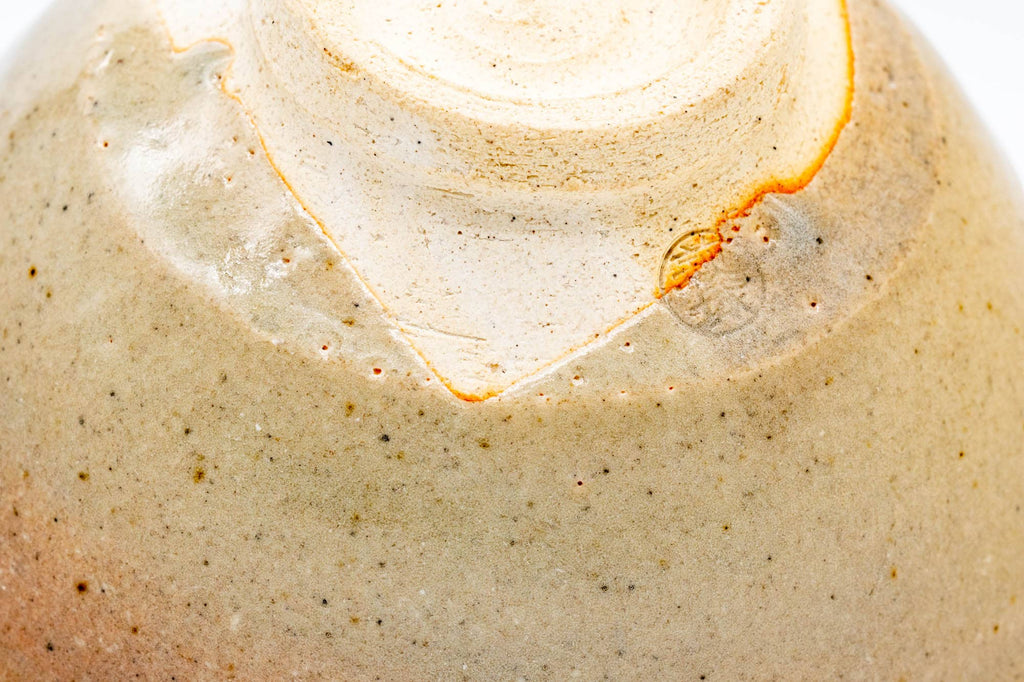 Japanese Matcha Bowl - Beige Pink Drip-Glazed Hagi-yaki Chawan - 400ml