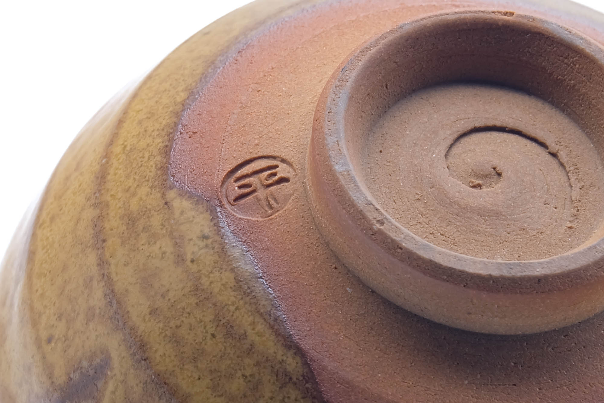 Japanese Matcha Bowl - Mottled Yellow Glazed Chawan - 400ml
