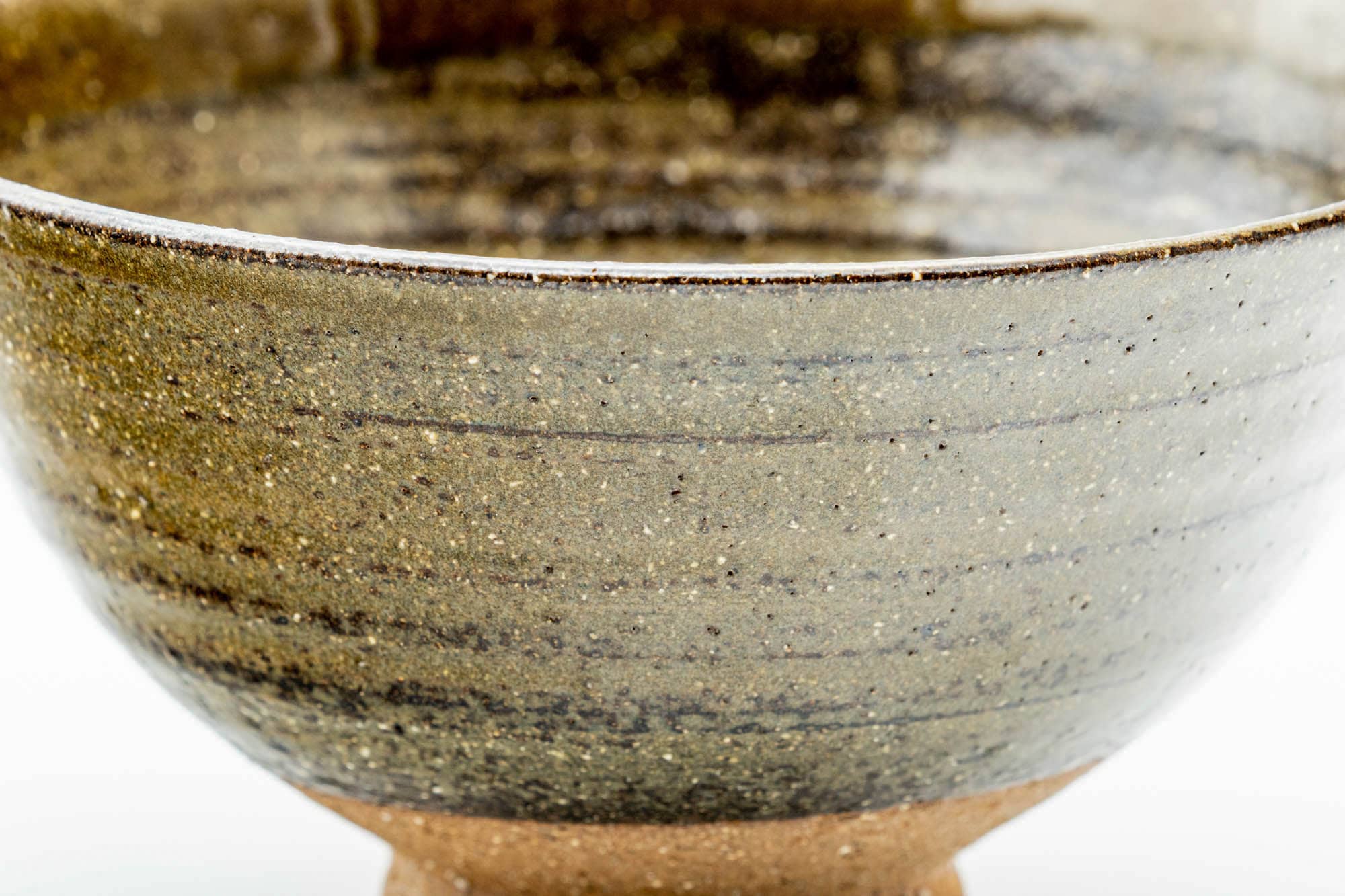Japanese Matcha Bowl - Beige Brown Speckled Sugi-nari Chawan - 300ml