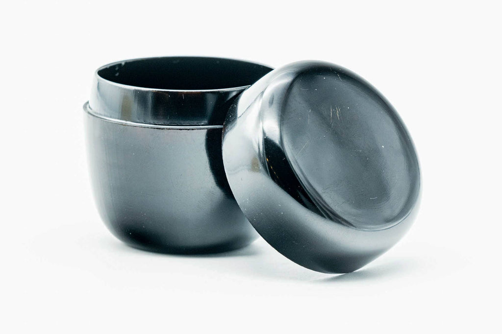 Japanese Ko-natsume - Black Urushi Lacquered 2-sun-sized Matcha Tea Caddy - 55ml