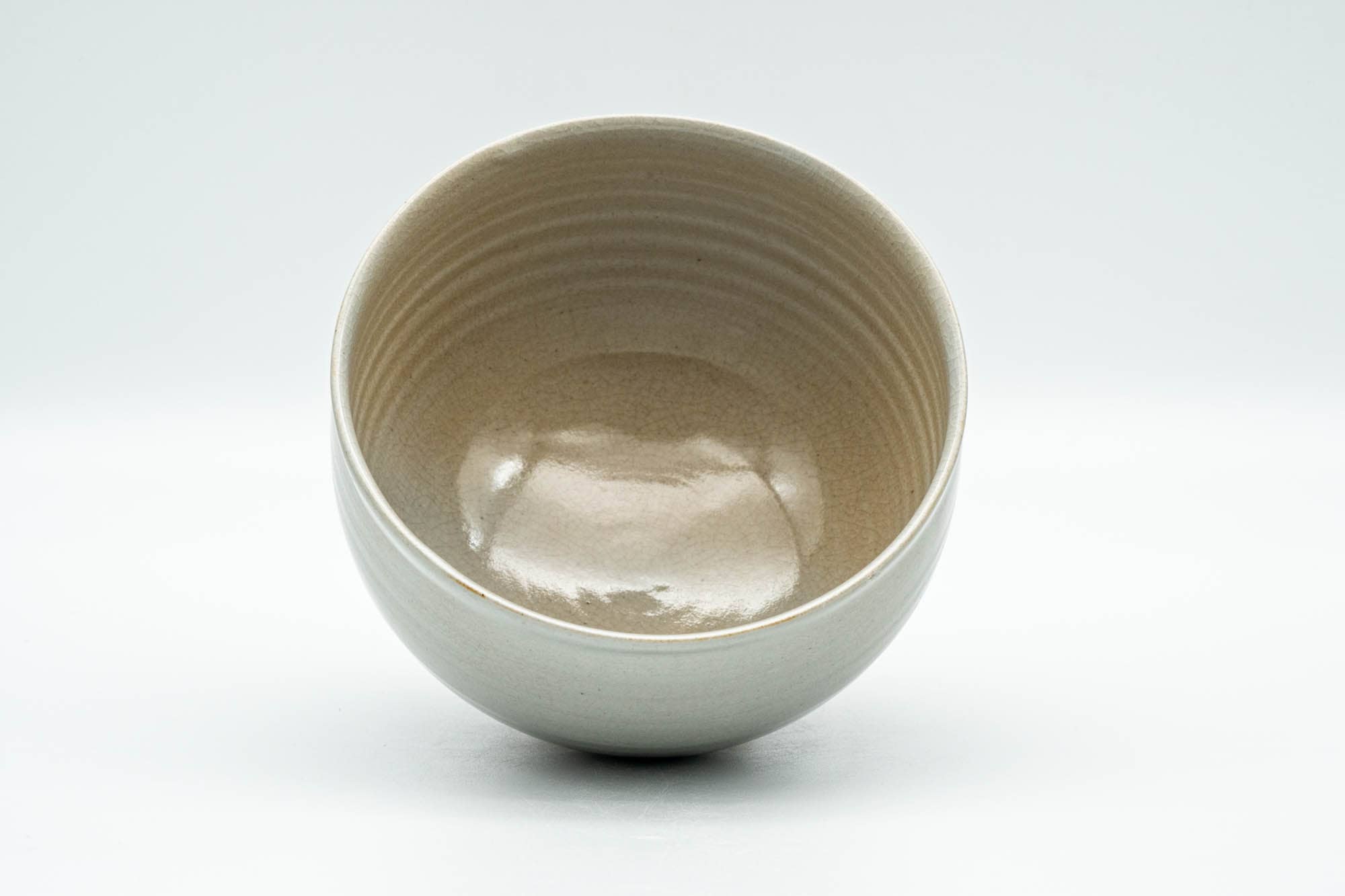 Japanese Matcha Bowl - Beige Grey Glazed Wan-nari Chawan - 350ml