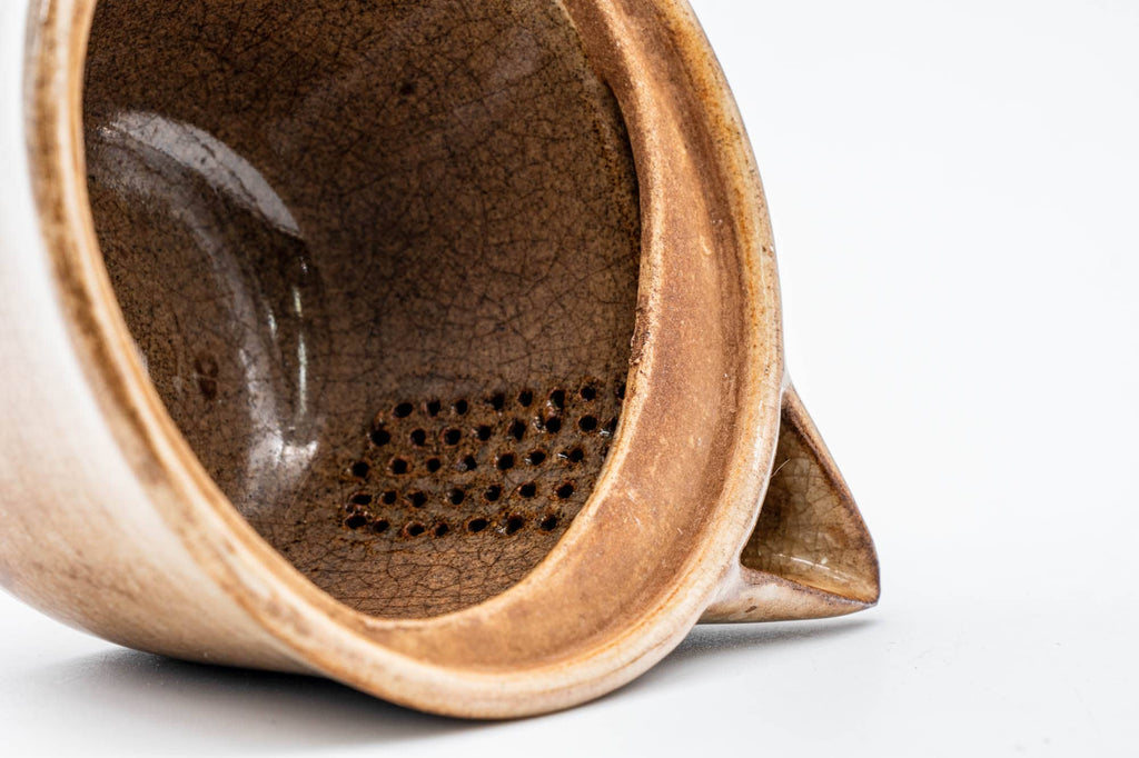 Japanese Houhin - Weathered Beige Glazed Hagi-yaki Handleless Teapot - 100ml