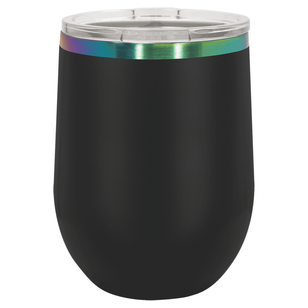 12 oz Wine Tumbler - Black/Prism - Laser Engraving