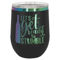 12 oz Wine Tumbler - Black/Prism - Laser Engraving