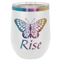 12 oz Wine Tumbler - White/Prism - Laser Engraving
