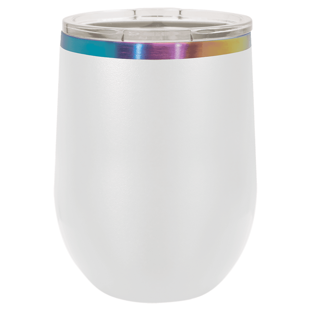 12 oz Wine Tumbler - White/Prism - Laser Engraving