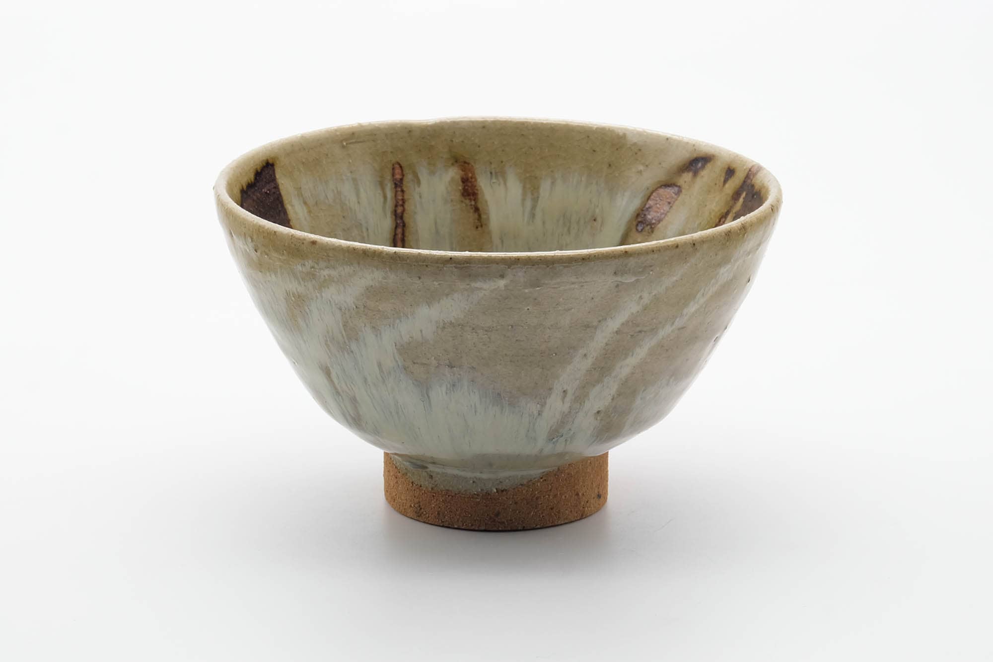Japanese Matcha Bowl - Beige Yellow Milky Hare's Fur Glazed Chawan - 450ml