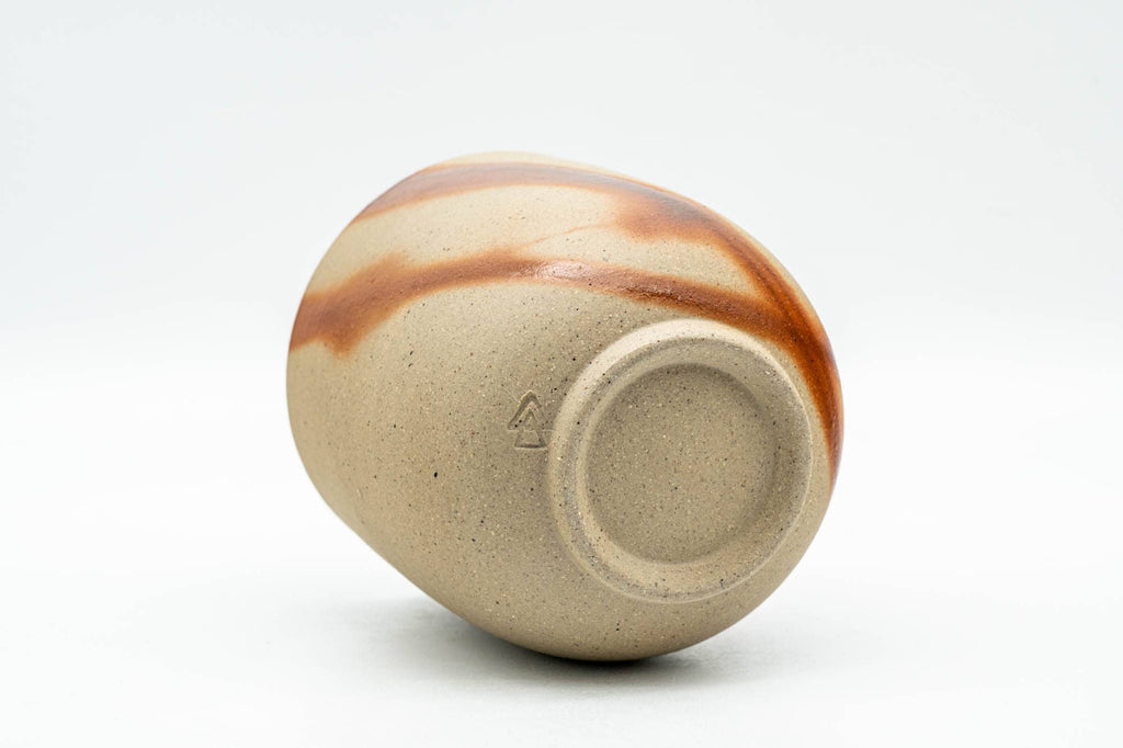 Japanese Teacup - 緋襷 Beige Orange Hidasuki Striped Bizen-yaki Yunomi - 200ml