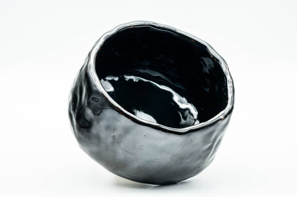 Japanese Matcha Bowl - Jet Black Glazed Wabi-Sabi Chawan - 300ml