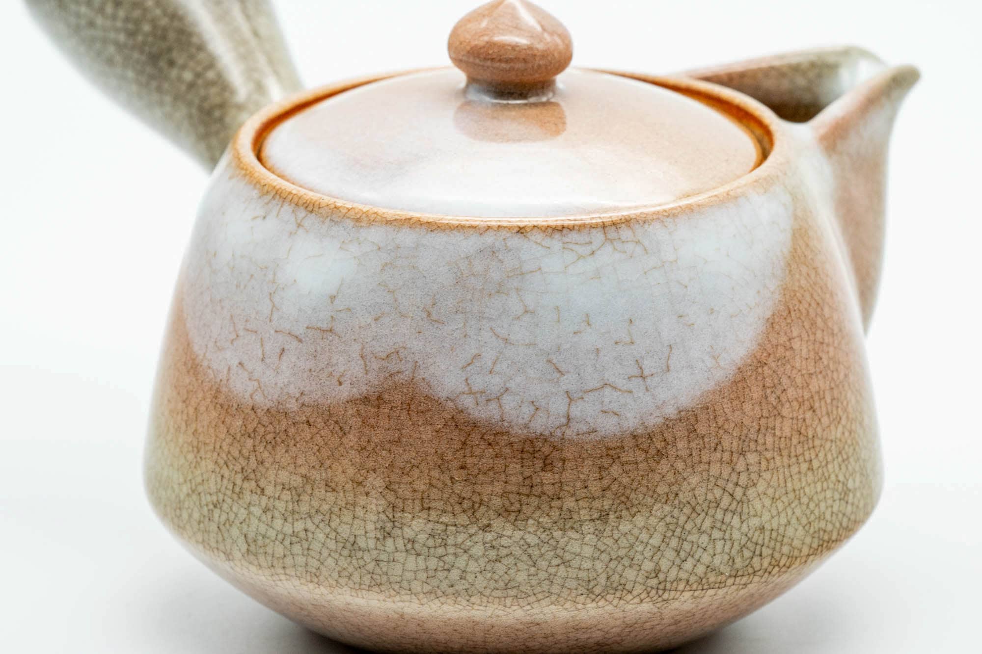 Japanese Kyusu - 天鵬山 Tsubaki Kiln - Beige Pink Weathered Hagi-yaki Ceramic Filter Teapot - 300ml