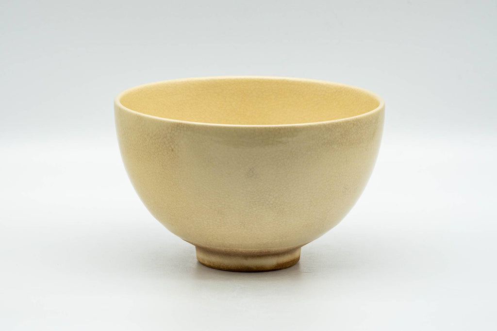Japanese Matcha Bowl - Beige Blue Cat Kyo-yaki Chawan - 350ml