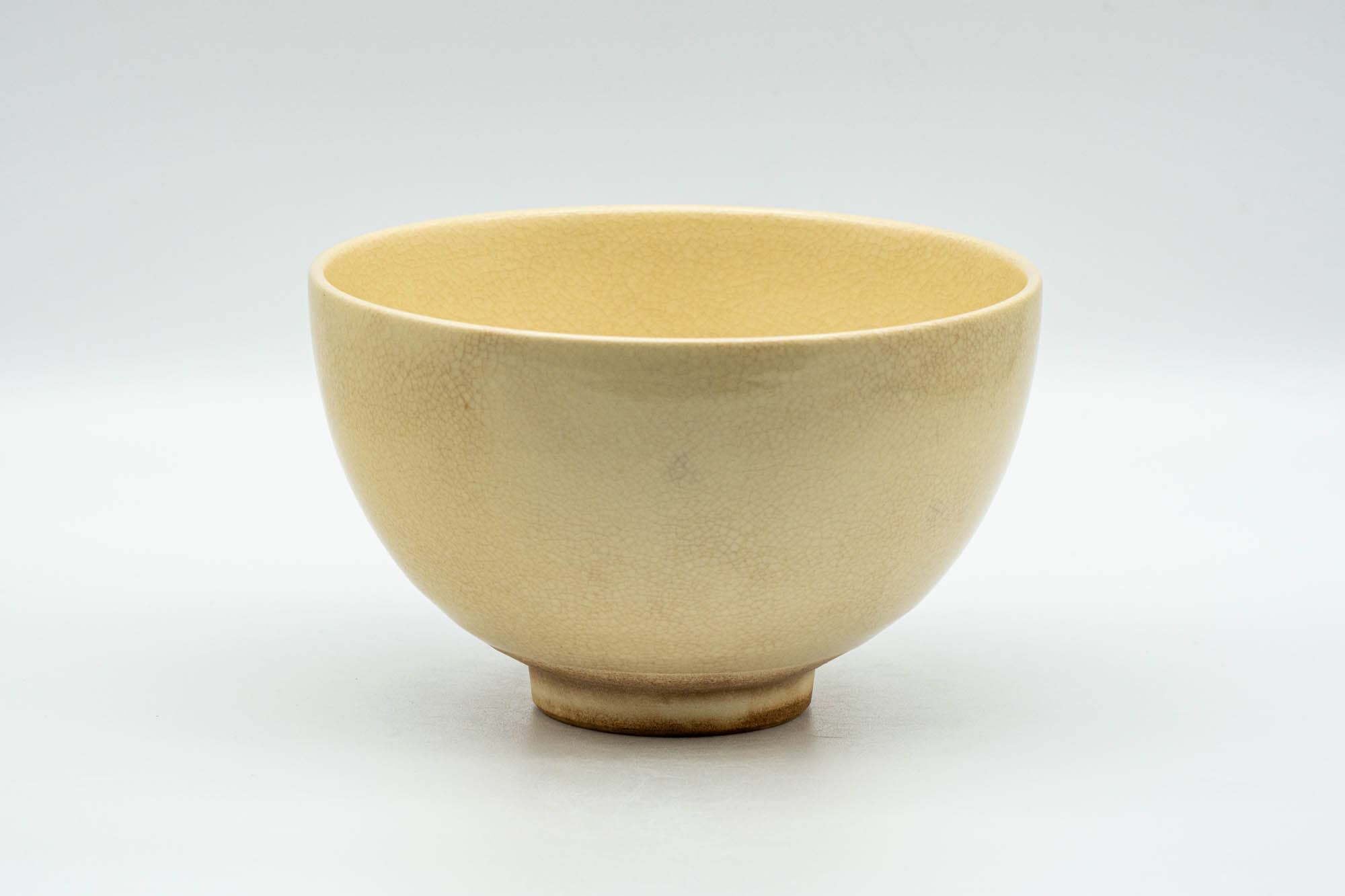 Japanese Matcha Bowl - Beige Blue Cat Kyo-yaki Chawan - 350ml