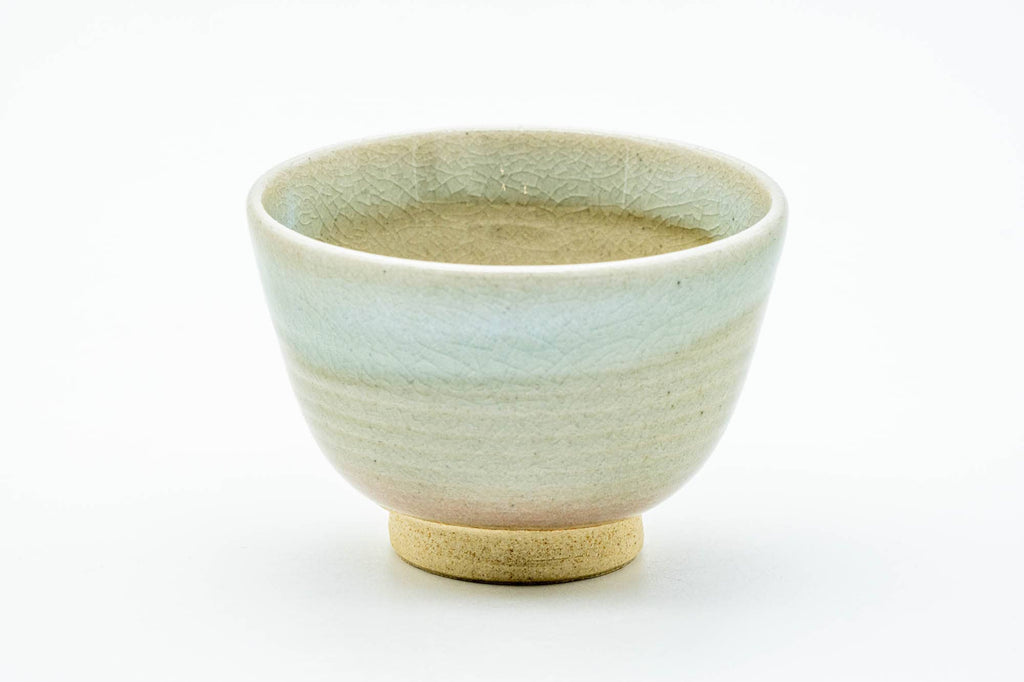 Japanese Teacups - 天鵬山 Tsubaki Kiln - Set of 5 Beige White Hagi-yaki Yunomi - 90ml