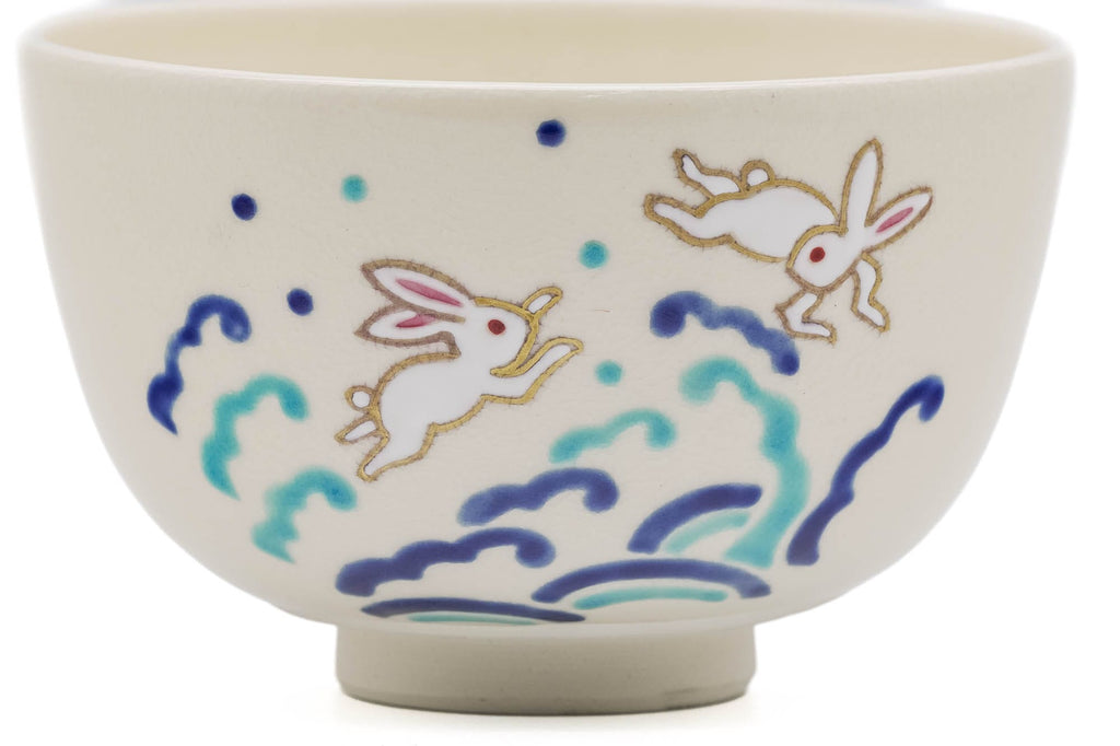 Nami ni Usagi - Rabbit on the Waves Kyo-yaki Chawan