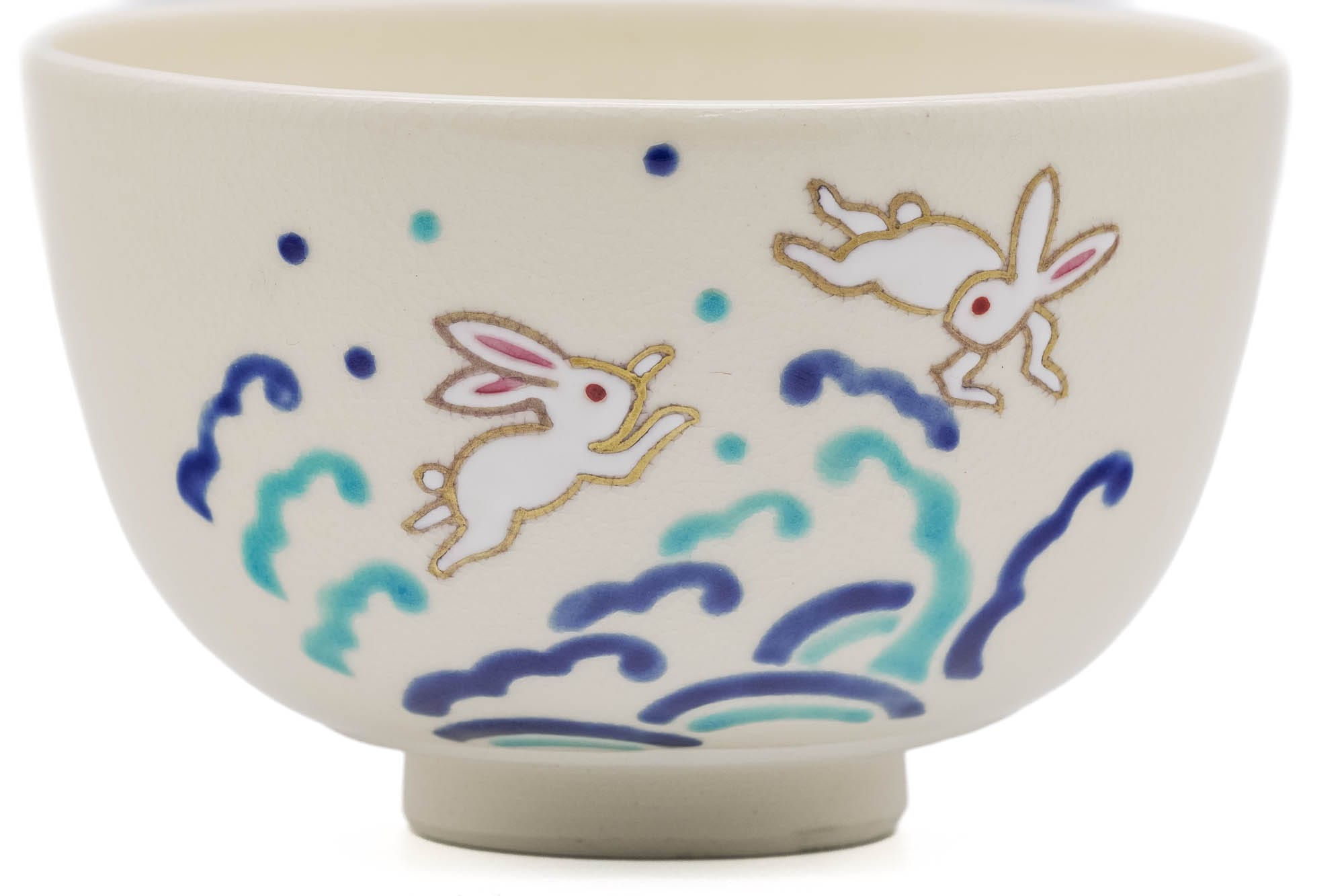 Nami ni Usagi - Rabbit on the Waves Kyo-yaki Chawan
