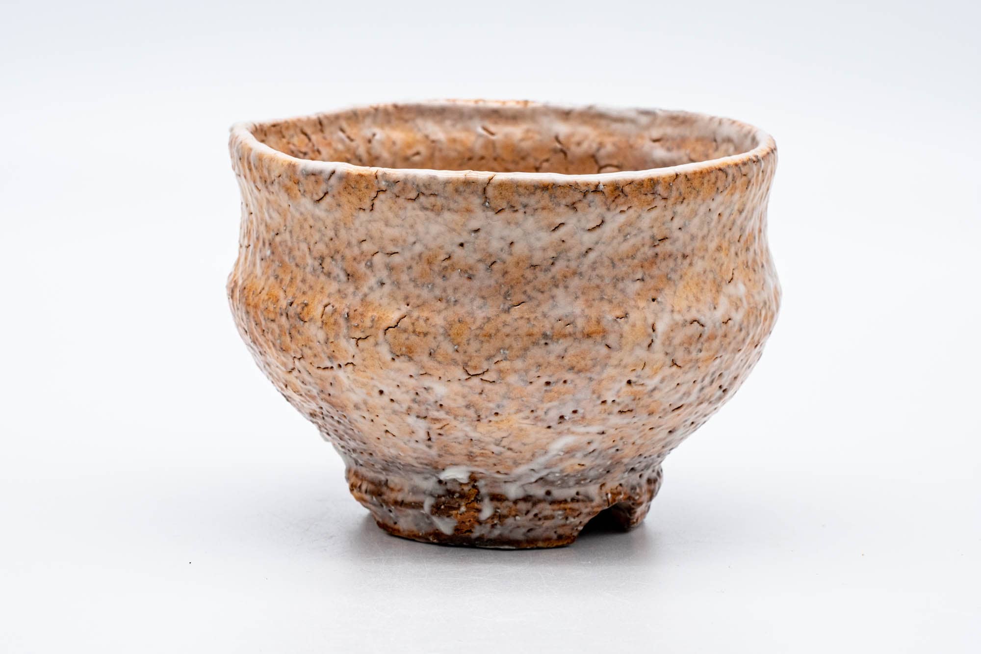 Japanese Matcha Bowl - 都野栖雲 Tsuni Seiun - Biwa-iro Glazed Hagi-yaki Chawan - 300ml