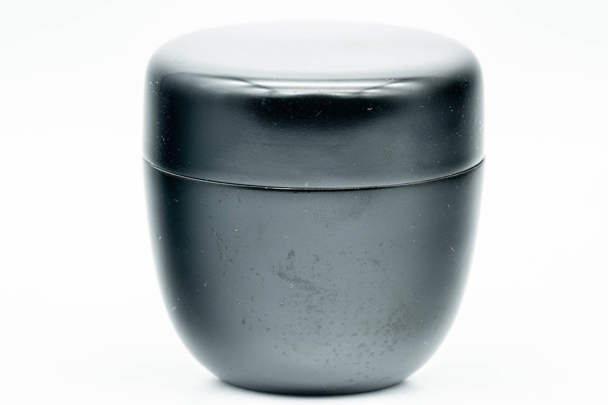 Japanese Natsume - Small Black Lacquered Wooden Matcha Tea Canister - Ko-natsume - 50ml
