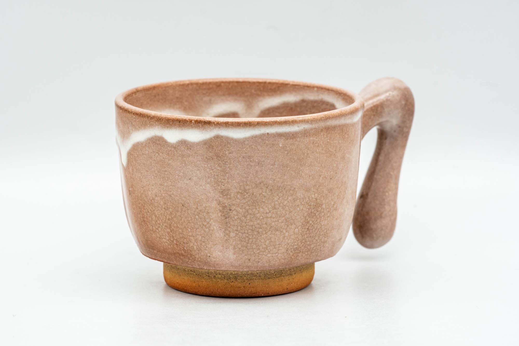 Japanese Teacup - Beige White Drip-Glazed Hagi-yaki Ushirode Yunomi - 110ml