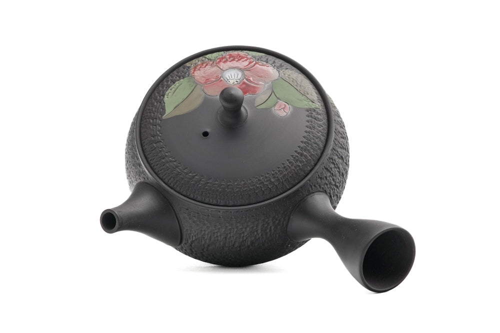 Red Camellias Kokudei Tokoname Teapot - 300ml
