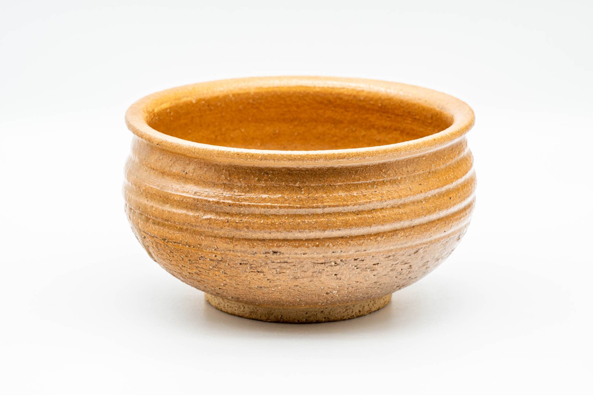 Japanese Kensui - 赤膚山 Akahada-yaki - Beige Spiraling Water Bowl - 550ml
