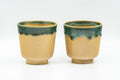Japanese Teacups - Beige Turquoise Drip-Glazed Agano-yaki Yunomi - 85ml